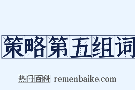 策略第五组词是什么意思的图片